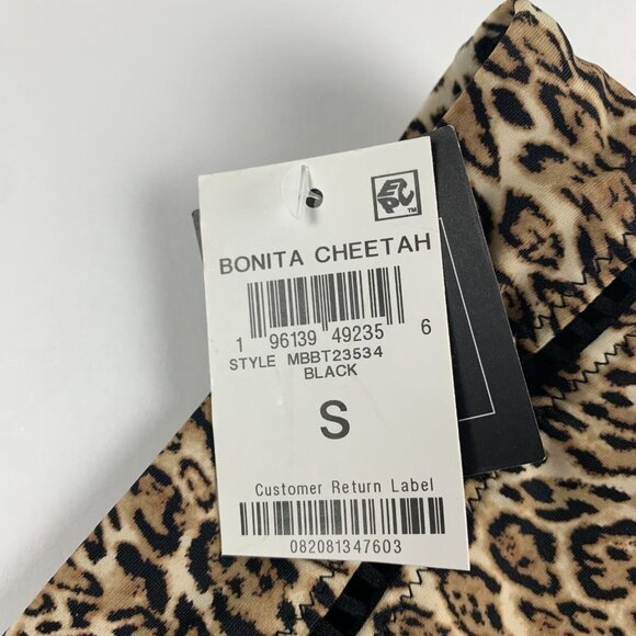 Bar III Bonita Cheetah High-Rise Bikini Bottoms Women Small Black Swimwear Beach - Picture 2 of 6